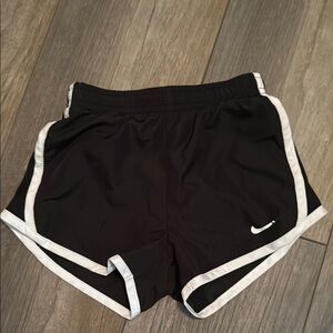 Nike Black and White Athletic Shorts Moisture-Wicking Design